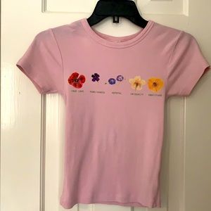 Urban Outfitters Pink Crop Dainty Tee